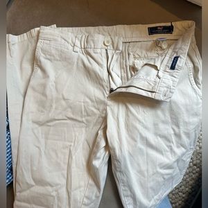 Vineyard vines white cream slim pant men’s